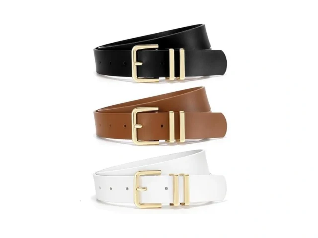 Wowogo 3 Pack Women Leather Belt For Jeans Dresses… Code