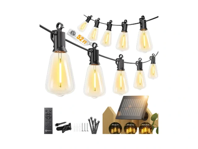 Brightown 52ft Solar String Lights Outdoor… Coupon