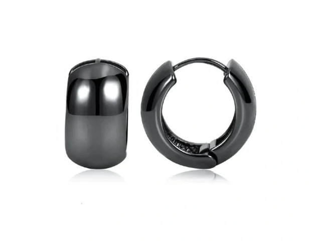 Famarine Chunky Black Hoop Earrings For Women 10 Mm… Code