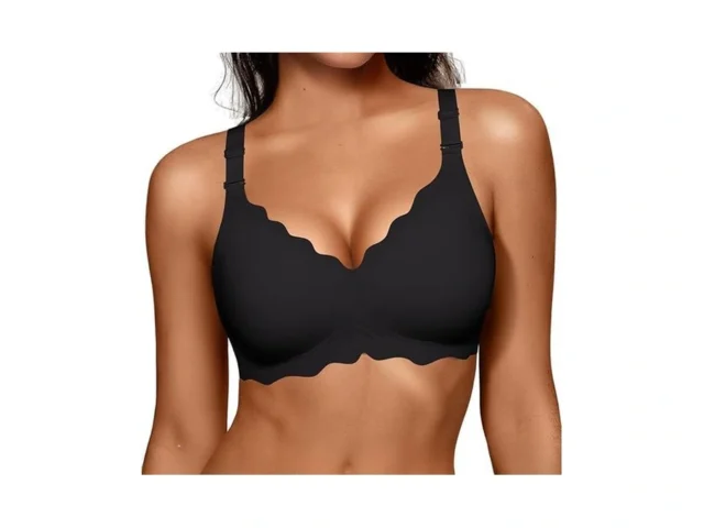 Oeak Women Jelly Bras No Underwire Scalloped Push… Code