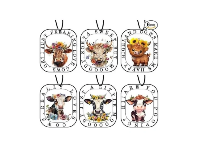 Highland Cow Car Air Fresheners Cute Cow Print… Code