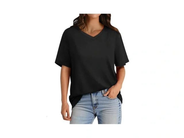 Gayhay Black V Neck T Shirts For Women – Soft Short… Code