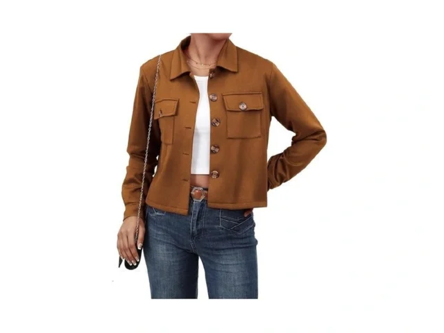 Waist Wow Women S Faux Suede Cropped Jacket Casual… Code