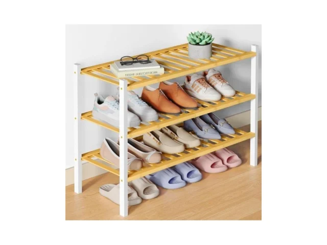 Smiry Bamboo Shoe Rack For Closet 3 Tier Wooden… Code
