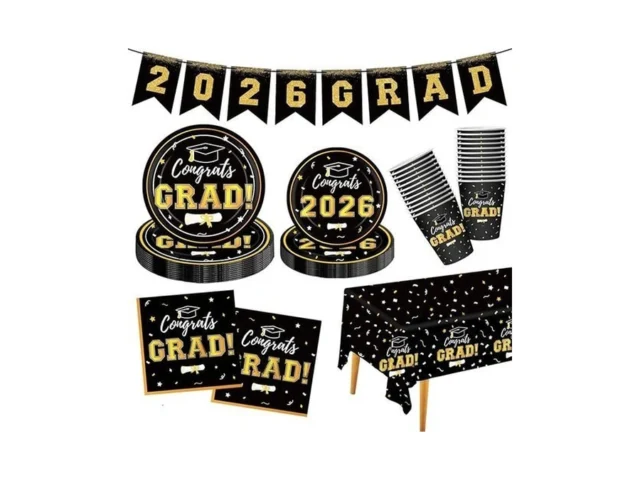 Graduation Decorations 2026 Disposable Black… Code