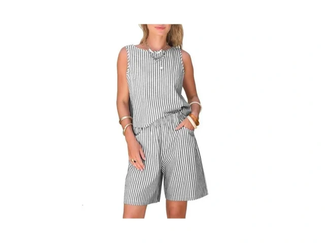 Exlura Womens 100 Cotton 2 Piece Striped Outfits… Code