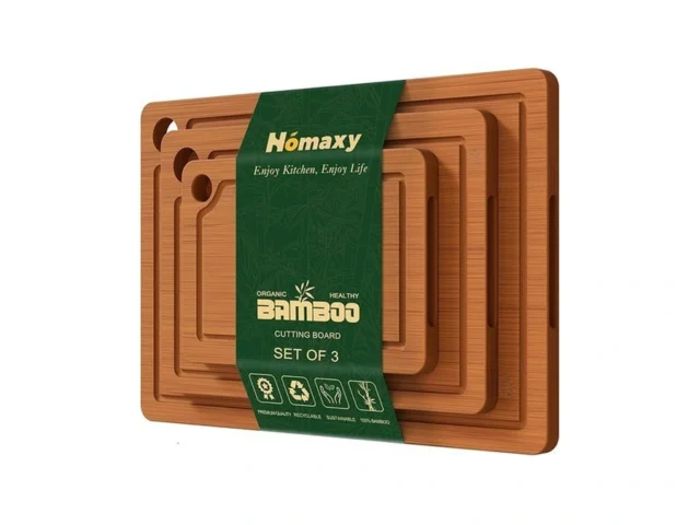 Homaxy Bamboo Cutting Board For Kitchen Set Of 3… Code