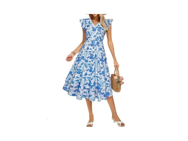 Floral Wedding Guest Dresses For Women Long Casual… Code
