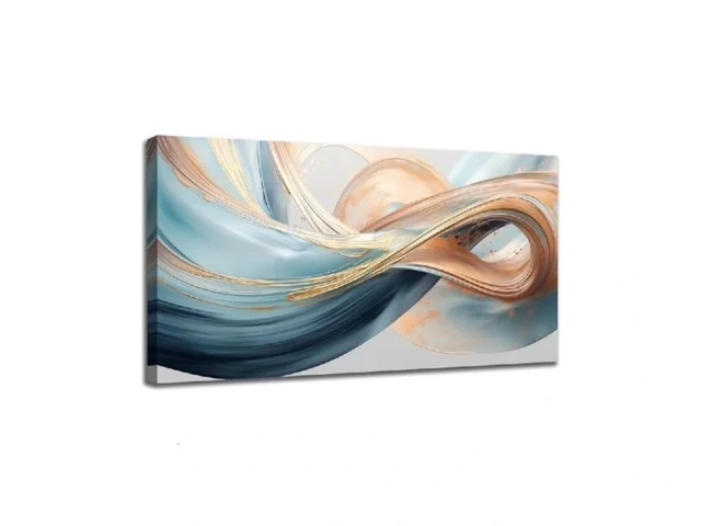 Ruifengl Large Abstract Blue And Gold Elegant… Code