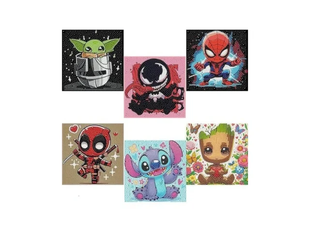 Sretoul 6 Pack Cartoon Diamond Art Kits For Kids- 6…