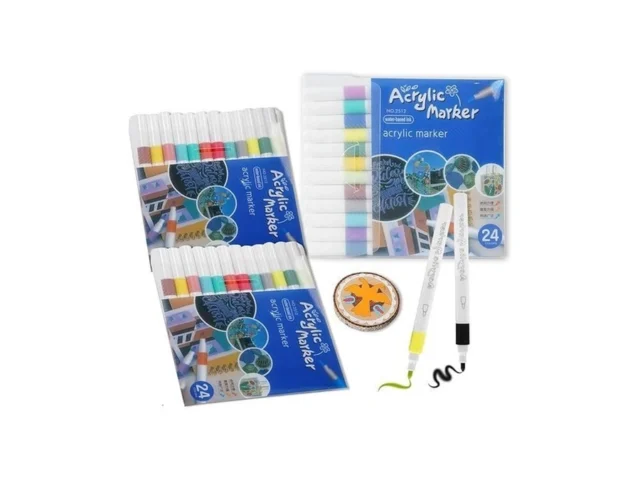 Jesanwoo 24 Colors Watercolor Acrylic Paint Pens… Code
