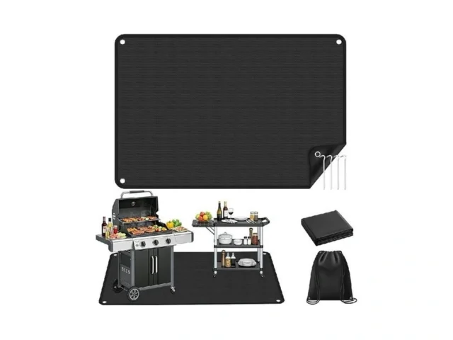 He-sanqi Outdoor Grill Mat 48×30 Inch Protects Deck… Code