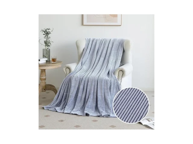 Pleasant Boulevard Fuzzy Throw Blanket Double-sided…