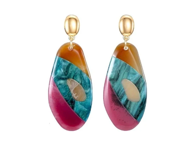 Acrylic Drop Earrings Bohemia Colorful Lucite… Code