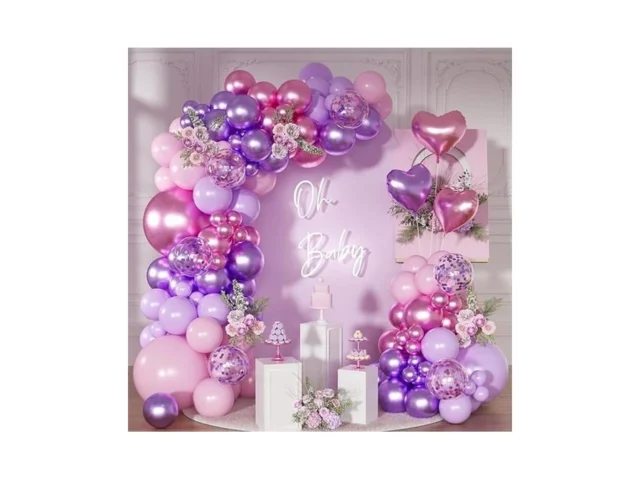 Nuttybash Pink Purple Balloon Garland Arch Kit… Code