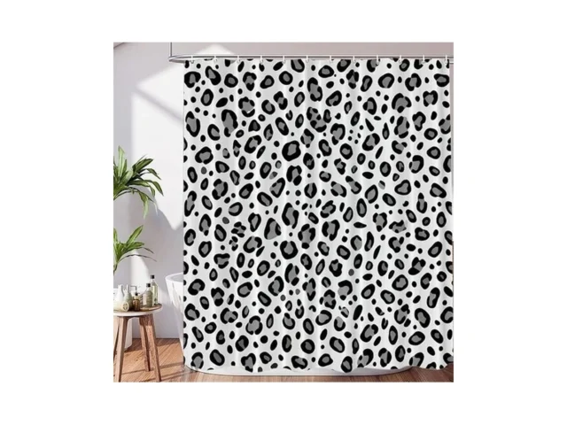 Baonews Black White Solid Leopard Decor Shower… Coupon