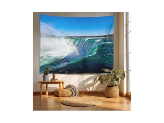 Batmerry Niagara Falls Tapestry Landscape Rainbow… Coupon