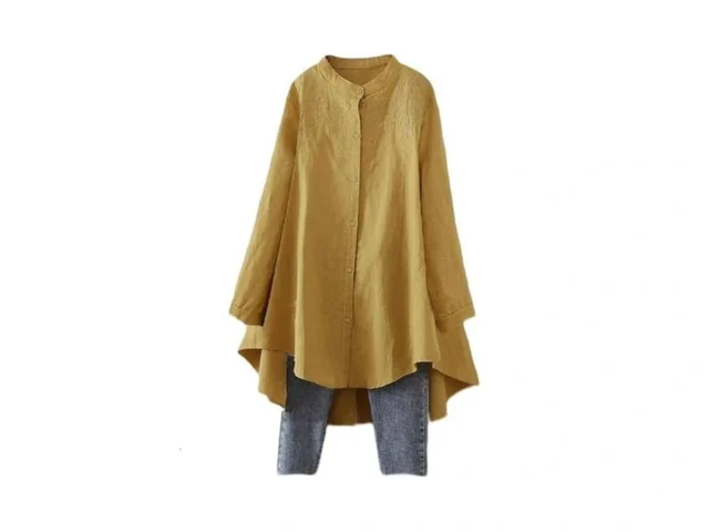 Minibee Women S Cotton Linen Shirt High Low Button… Coupon