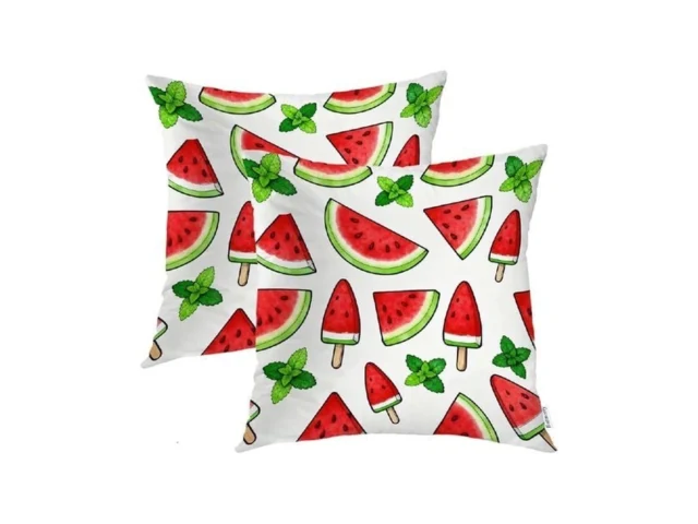 Batmerry White Summer Watermelon Throw Pillow… Coupon