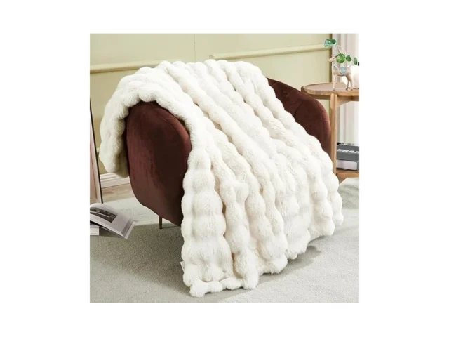 Joniyear Soft Fuzzy Bubble Faux Rabbit Fur Throw… Code