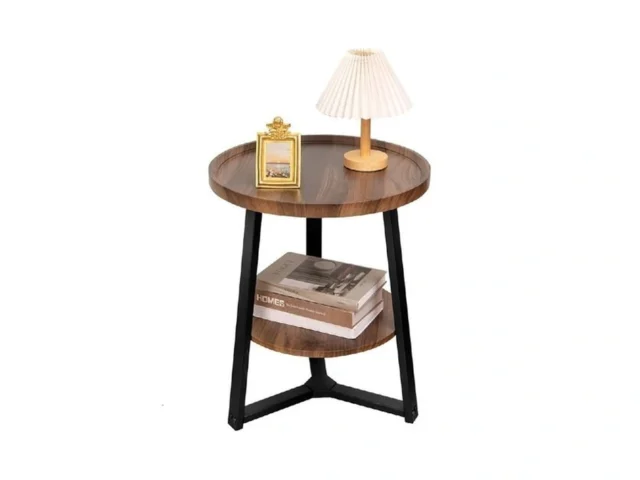 Navkony Side Table 2-tier Round End Table For… Code