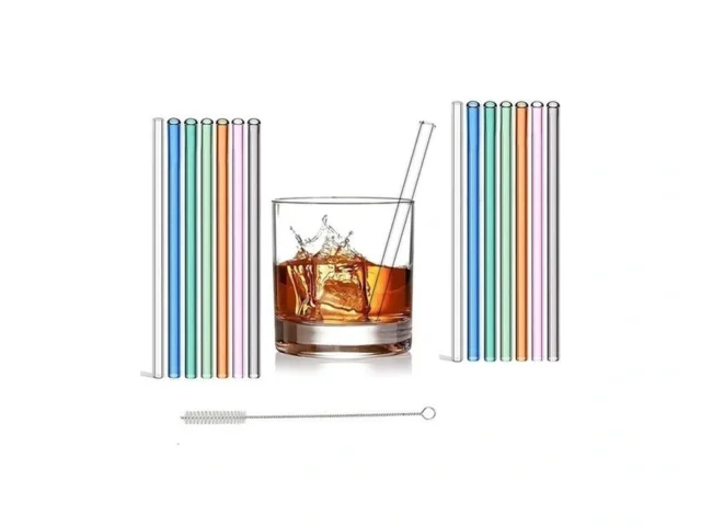 15 Pack Short Glass Straws Shatter Resistant… Coupon