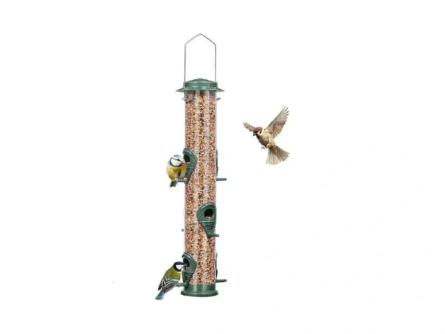 Erytlly Metal Bird Feeders 6 Port Tube Bird Feeder… Code