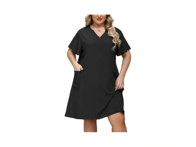 Celkuser Plus Size Summer Midi Casual Shift Dress… Code
