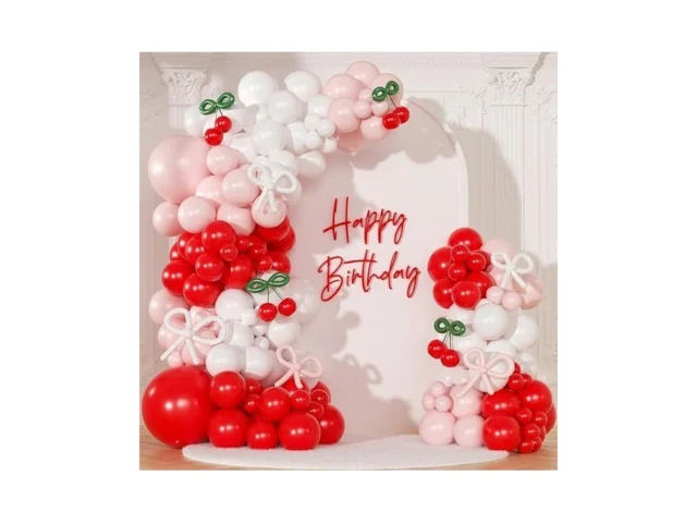 Crossfingers Cherry Red Balloon Garland Arch Kit… Code