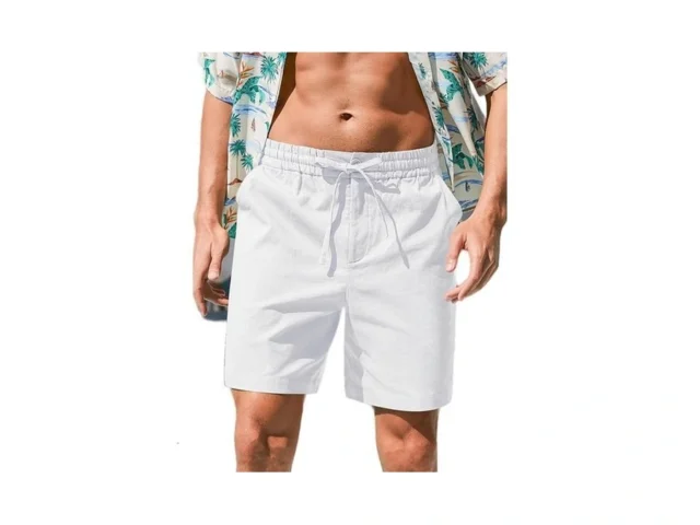 Rqp Mens Cotton Linen Shorts Casual Drawstring… Code