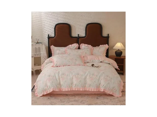 Amztop King Chic Flower Print Baby Pink Ruffle… Coupon