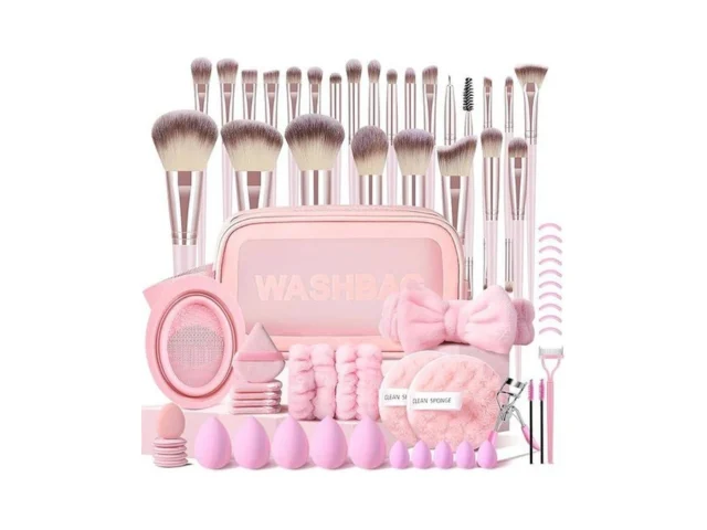 Kuoryzal Pink Makeup Brushes Set Professional 66pcs… Code