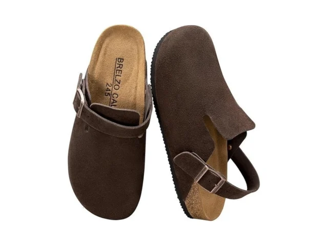 Brelzo Calvior Womens Suede Clogs Mens Leather… Code