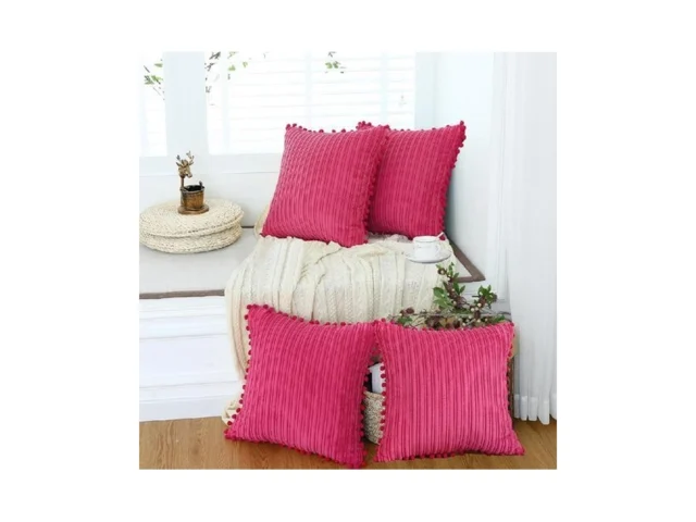 Oirpro Hot Pink Throw Pillow Covers 18×18 Set Of 4… Code