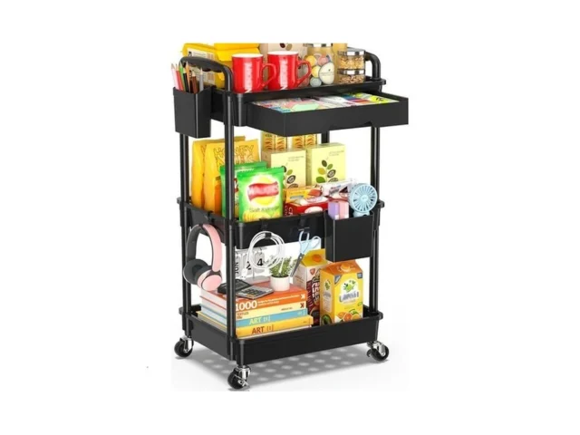 Sunally 3 Tier Rolling Cart With Drawer Bathroom… Code