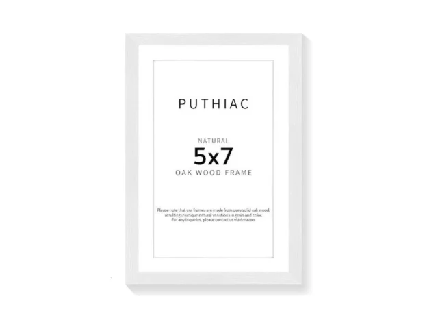 Puthiac 5×7 Solid Oak Wood Picture Frame Fits 4×6… Code