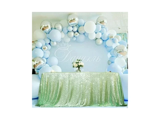 Eternal Beauty Mint Green Sequin Tablecloth… Code