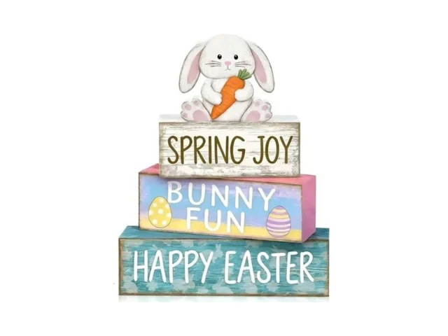 4 Pcs Easter Wooden Bunny Decorations Rustic Rabbit… Code