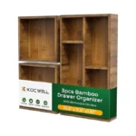 Amazon code: Kocwell Bamboo Desk Drawer Organizer Wit