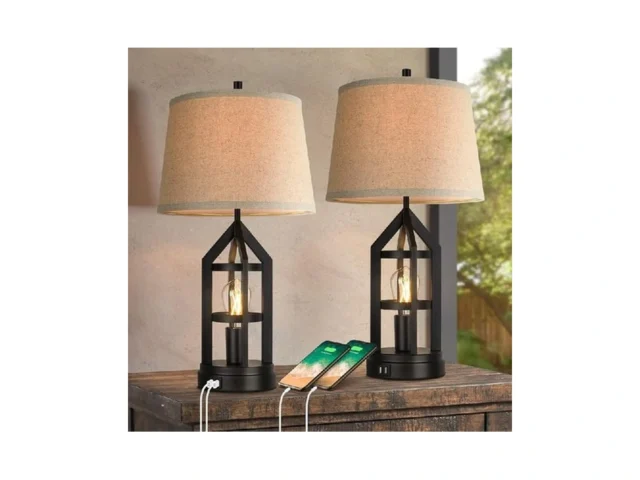 Farmhouse Table Lamps For Living Room Set Of 2… Coupon