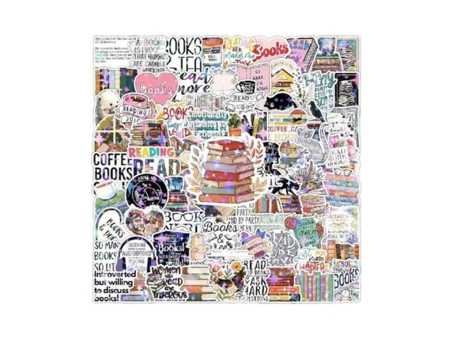100pcs Book Holographic Stickers Funny Bookish For… Coupon