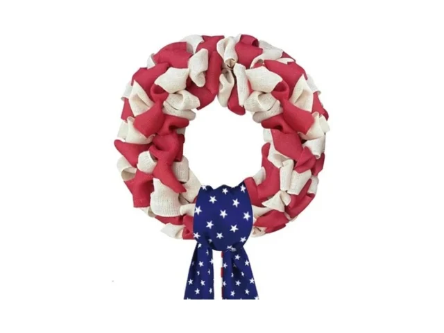 20 Inch July 4th Wreath Patriotic Burlap Wreaths… Code