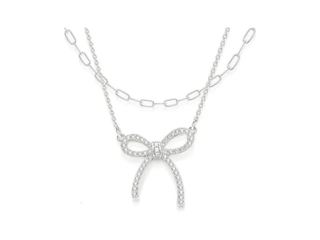 Silver Layered Necklaces For Women Chunky Sterling… Code