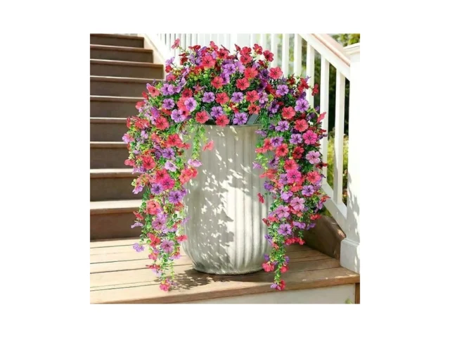 5pcs Artificial Faux Hanging Flowers Plants For… Code