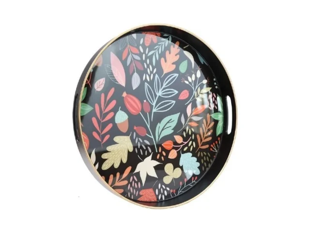 Leemxiiny Round Serving Tray With Handles Coffee… Code