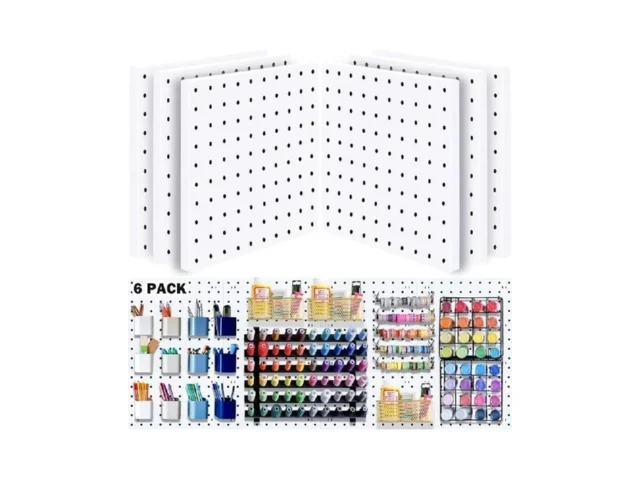 6pcs Peg Board Pegboard Wall Organizer Panels Wall… Coupon