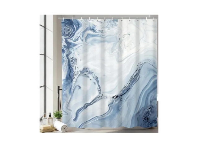 Defouliao Blue Shower Curtain Marble Modern… Code
