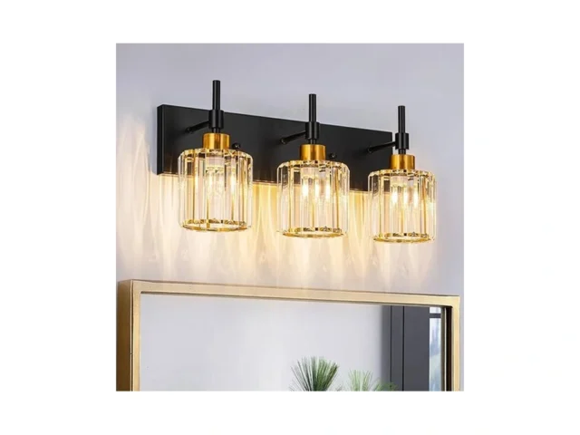 Kunlinzhu 3 Light Black And Gold Vanity Lights For… Code