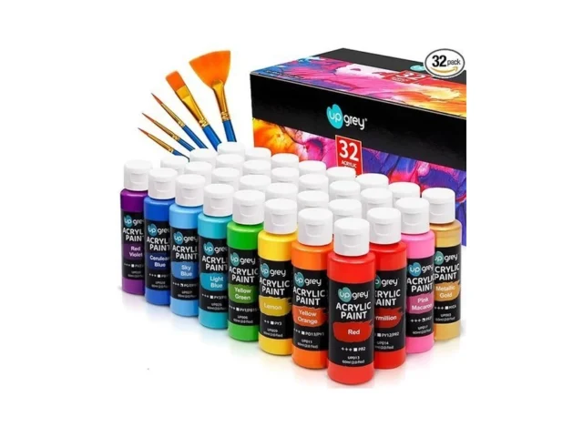 Upgrey 32 Colors Acrylic Paint Set Non-toxic Art… Code