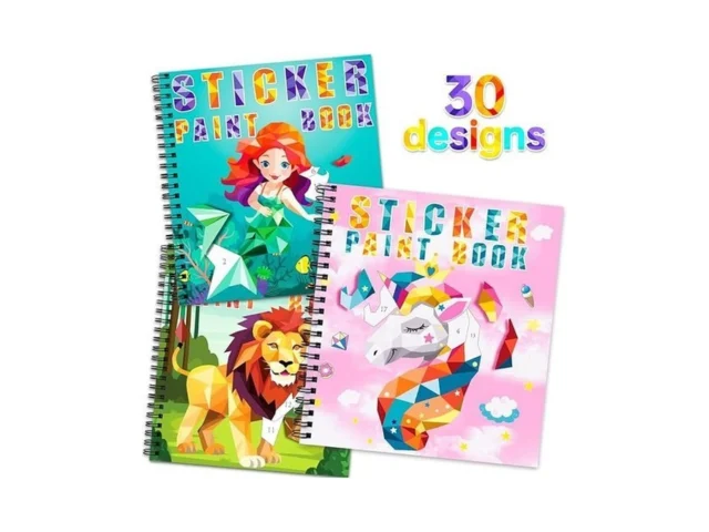Homicozy 3pcs Sticker Paint Books For Kids Ages… Code